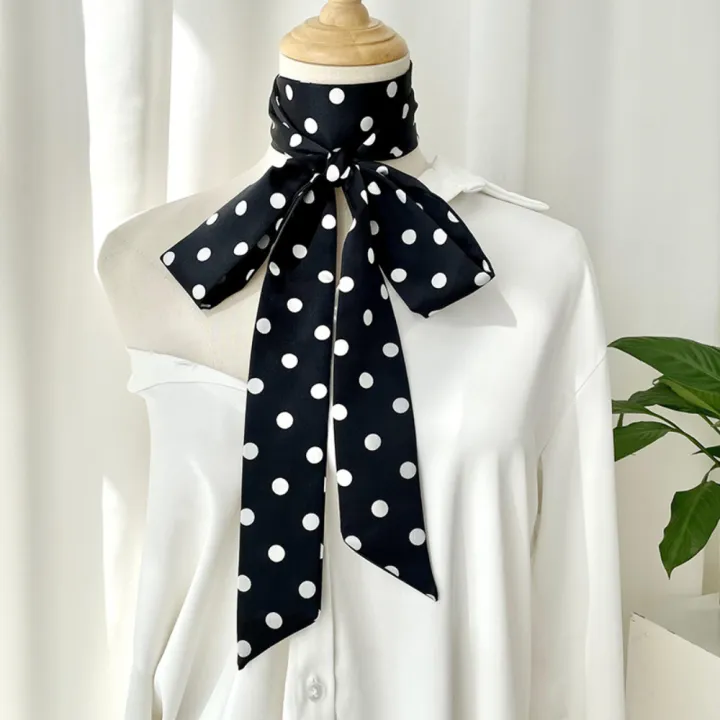 1pc%20Fashion%20Ribbon%20Polka%20Dot%20Scarf%20Printed%20Thin%20Scarf%20Headband%20Korean%20Style%20Neckerchief%20Long%20Scarves%20Wedding%20-%20Image%202