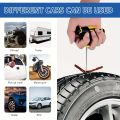 Portable Car Tire Puncture Repair Kit T-Handle Tools Glue Strips Universal for Truck Motorcycle RV Roadside Safety. 
