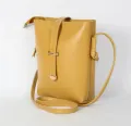 Women PU Crossbody Bucket Bag Faux Leather with Buckle for Work and Travel. 