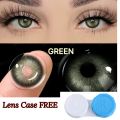 Colour Contact Lenses 2 pcs (Pair) for Eyes Cosmetic Men / Women High Quality 1 Year use + Free lens case Blue Brown Green Eye Contacts lenses. 