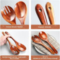 2pcs Salad Spoons 10-inch Durable Acacia Wood Cutlery Set Salad Mixer Fork And Spoon Salad Servers Spcoons Cooking Utensils. 