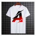 Men's White Color Alphabet "A" T-Shirt – Half Sleeve, Round Neck, Stylish & Comfortable Casual Wear. 