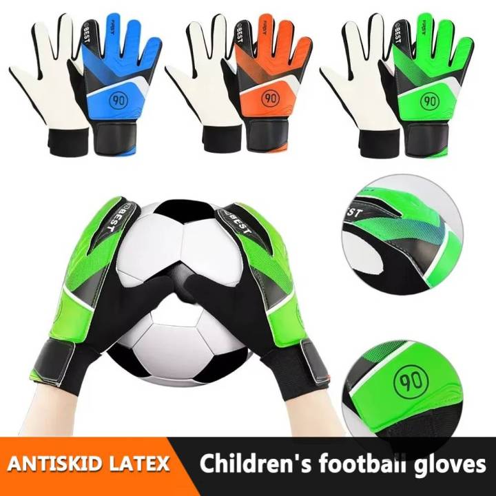 2pcs Goalkeeper Gloves Latex Football Wrist Strap Kids Adult Anti-Slip Protection Soccer Strong Grip Match Training Goalie Glove