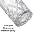 High quality Water Glass 06 pieces of set 20 / 9 cm standard size Juice glass Dining table glass multi design and brand use for your Home Kitchen Restaurant and office.