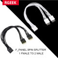 RGEEK 20cm 2.54mm F_PANEL Single Female To Dual Male Jumper 10cm 9Pin for PC Motherboard Power Switch Reset HDD Hard Drive. 