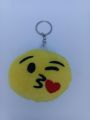 1 Pc Emoji Shape Keychain, Cute Soft & Fluffy Smiley Emoji Shape Keychain For Boys & Girls. 