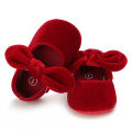 Newborn Infant Baby Girls Shoes Velvet Red Christmas 0-18M Princess Girl Baby Shoes Bow First Walkers. 