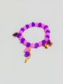 Pearl Bracelet with Resin Charms Beautifully Designed. 