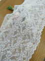 White small rose lace table flag with rustic romantic style suitable for living room dining table. 