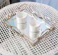 Desktop Decorative Tray, Gold Mirror Tray, Rectangular Tray,    for Serving. 