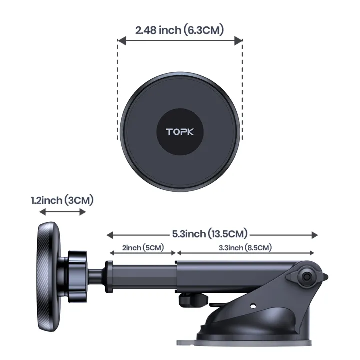 TOPK%20Car%20Phone%20Holder%20MagSafe%20Magnetic%20Mount%20%5BStrong%20Magnet%5D%20Dashboard%20Car%20Stand%20For%20iPhone%2015%20Pro%20Universal%20Magnetic%20Car%20Mount%20-%20Image%206