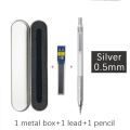 High Quality Metal Mechanical Pencils Set with Lead Refills Drafting Automatic Pencil 0.3, 0.5, 0.7, 2.0mm Pencil for Art Supply. 