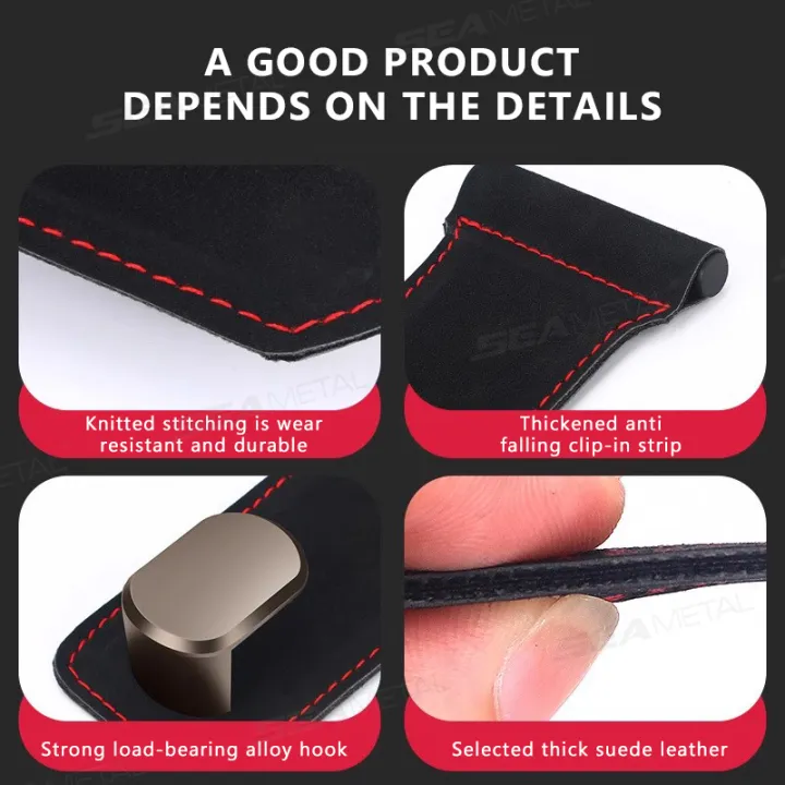 SEAMETAL%20Car%20Seat%20Hook%20Hanger%20Co-Pilot%20Storage%20Box%20Hanger%20Metal%20Hook%20for%20Bag%20Luxury%20Suede%2015KG%20Large-Bearing%20Car%20Handbag%20Holder%20-%20Image%204