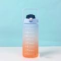2000ml ကျန်းမာရေး/အားကစားသုံးရေဘူး 2 Liter Water Bottle with Straw and Motivational Time Markings, BPA-free, Leak-Proof large Water Bottle for Gym, Fitness, Outdoor. 