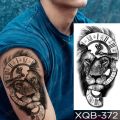 5PCS Waterproof Temporary Tattoo Sticker Praying Cross Lion Tiger Wolf Cross Wild Animal Women Men Arm Fake Sleeve Tattoos.