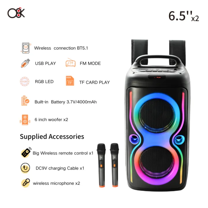 Powerful%203000W%20Speaker%20Bluetooth%205.1%20Party%20Box%20Speaker%20with%20Dual%206.5%E2%80%9D%20Drivers,%20USB/TF%20MP3%20Playback,%204000mAh%20Rechargeable%20Battery,%20RGB%20LED%20Lights,%20TWS%20Stereo%20Pairing,%202%20Microphones,%20Wireless%20Music%20Fun%20%20Party%20Speaker%20-%20Image%203