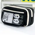 9-layer Large Capacity Pencil Case with Transparent Compartment and Magnetic Button Flip for Retrieval. 