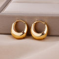Chunky Stainless Steel Hoop Earrings for Women Gold Color Water Drop Earrings 2023 Trend Wedding Aesthetic Jewelry Party Gift.