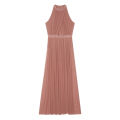 Womens Ballet Dress Lyrical Latin Dance Performance Costume Sleeveless Keyhole Back Shiny Rhinestones Side Split Mesh Maxi Dress.