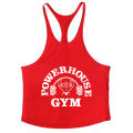 POWERHOUSE GYM Print Stringer Tank Tops for Men Cotton Athletic Y-Back Vest Gym Workout Bodybuilding Sleeveless T-Shirts Tees.