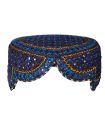 Handmade Cultural Sindhi Topi made with orignal Blue & Brown colour Pasham, Mirror & Golden Mukka. 