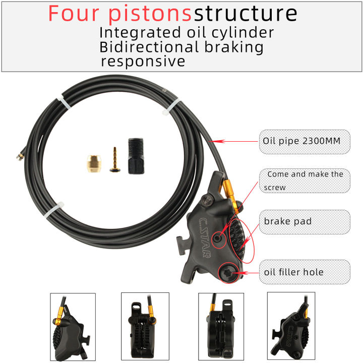 NFOX%20Mountain%20Bike%202P/3P/SM2A%20Power-Off%20Brake%20Lever%20Electric%20Scooter%204-Piston%20Hydraulic%20Left%20Mounted%20Disc%20Rotor%20Accessory%20Set%20-%20Image%203