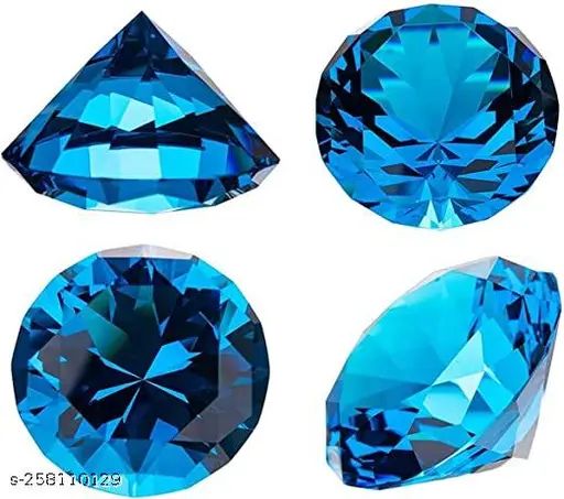 Blue%20Crystal%20Glass%20Diamond%20Paperweight%204"%20Diameter%20(100mm)%20-%20Image%204