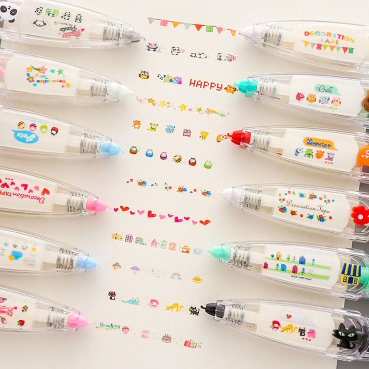 1 pc Kawaii Animals Mechanical Decorative Correction Tape Corrector Diary Diy Journal Art Supplies  Accessories School