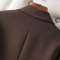 Brown Blazer for Women Spring and Autumn Workplace Style Versatile Casual, Long-Sleeved Small Suit Jacket. 