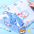 A4 file folder with button closure plastic file folder cute cartoon messenger bag assorted designs for Office School. 