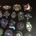 50pcs Holographic Glitter Stickers PET Transparent Shiny Waterproof Decorative Decals.