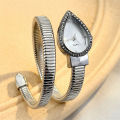 Elegant Ladies' Water-Drop Headed Watch with Snake-Shaped Band.