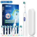 Electric Toothbrush Rotary Rechargeable Electric Toothbrush for Adults Rotating Electric Toothbrushes with 8 Soft Brush Heads. 