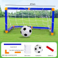 1Set Lightweight Portable Mini Soccer Goal Set with Net, Pump and Ball for Indoor Outdoor Park Beach Training. 