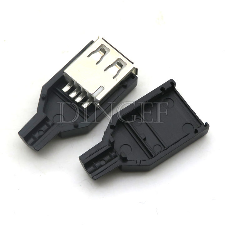 10pcs%20Type%20A%20Male%20Female%20USB%204%20Pin%20Plug%20Socket%20Connector%20With%20Black%20Plastic%20Cover%20Type-A%20DIY%20Kits%20-%20Image%204