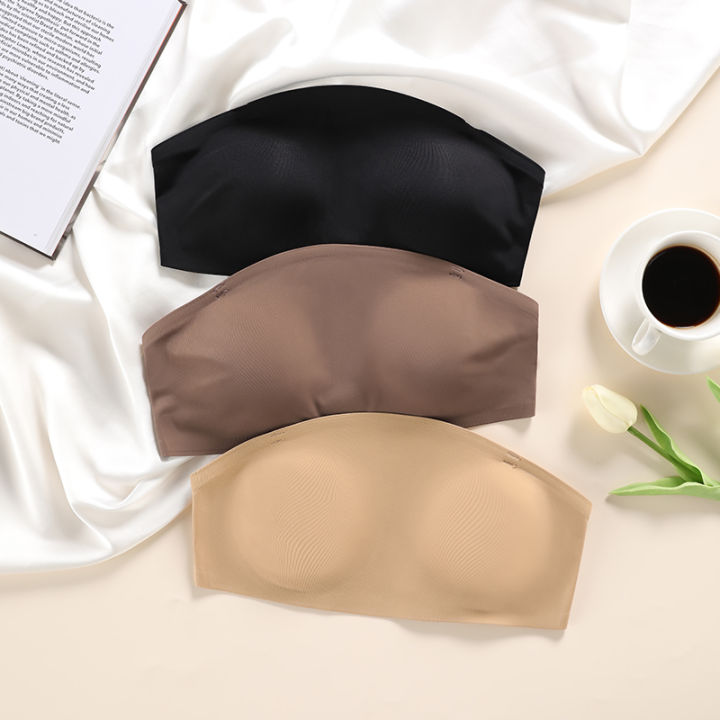 1Pc/3Pcs/Pack%20New%20Design%20Removable%20Padded%20Soft%20Ice%20Silk%20Traceless%20Women%20Wire%20Free%20Seamless%20Bra%20For%20Women%20Strapless%20Bra%20-%20Image%205