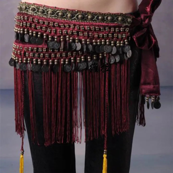 US%20New%20Belly%20Dance%20Hip%20Scarf%20Coin%20Belt%20Tribal%20Costume%20Fringe%20Tassel%20Belt%20Copper%20Belly%20Dancing%20Waist%20Tribal%20Design%20Conins%20Belt%20-%20Image%204