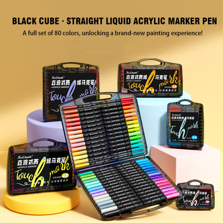 Stackable Marker 24/36/48/60/80 Color Acrylic Art Marker Set School Supplies Opaque ...