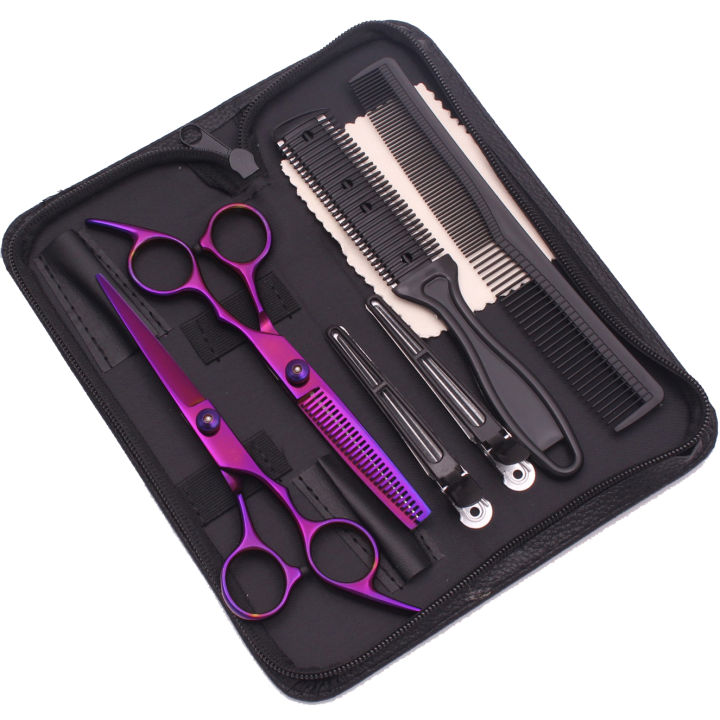 Hair%20Scissors%20JP%20Stainless%20Hairdressing%20Scissors%206"%20Haircut%20Set%20Black%20Thinning%20Shears%20Salon%20Haircut%20Scissors%20Razor%20Combs%20C1001%20-%20Image%204