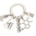 Science Keychain Microscope Measuring Glass Chemical Molecules Key Ring Chemistry Structure Key Chains For DIY Jewelry Gifts. 