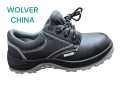 Wolver Men's Leather Safety Shoe Non-Slip for Industrial Work Boot Waterproof Steel Toe Footwear Indestructible Construction Slip Resistant Shoes (Black).