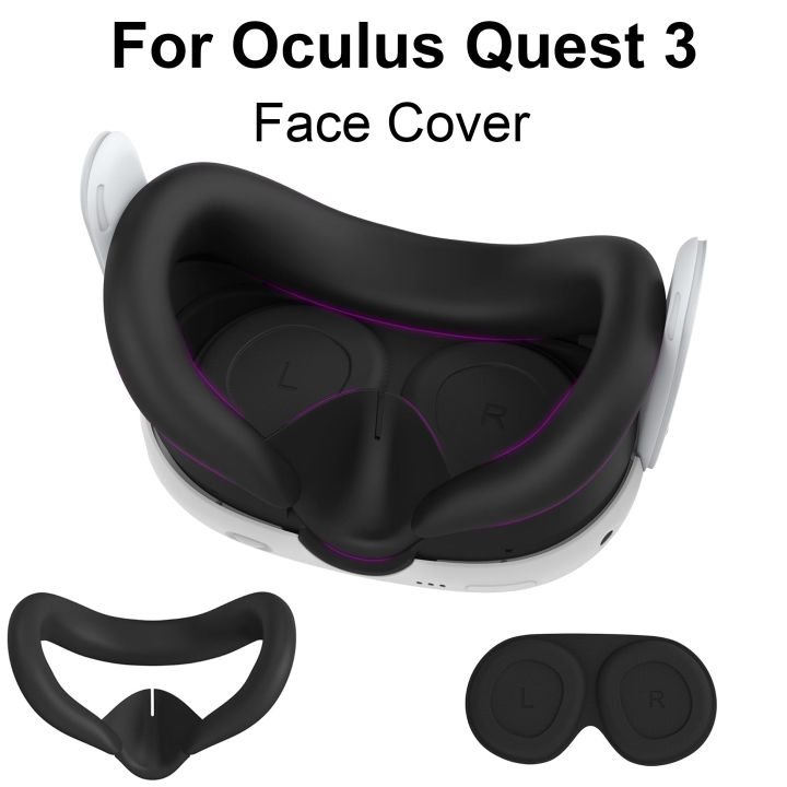 Face Cushion Cover for Quest 3 Face Pad with Lens Covers Protectors Washable VR Silicone Covers for Meta Quest 3 Accessories