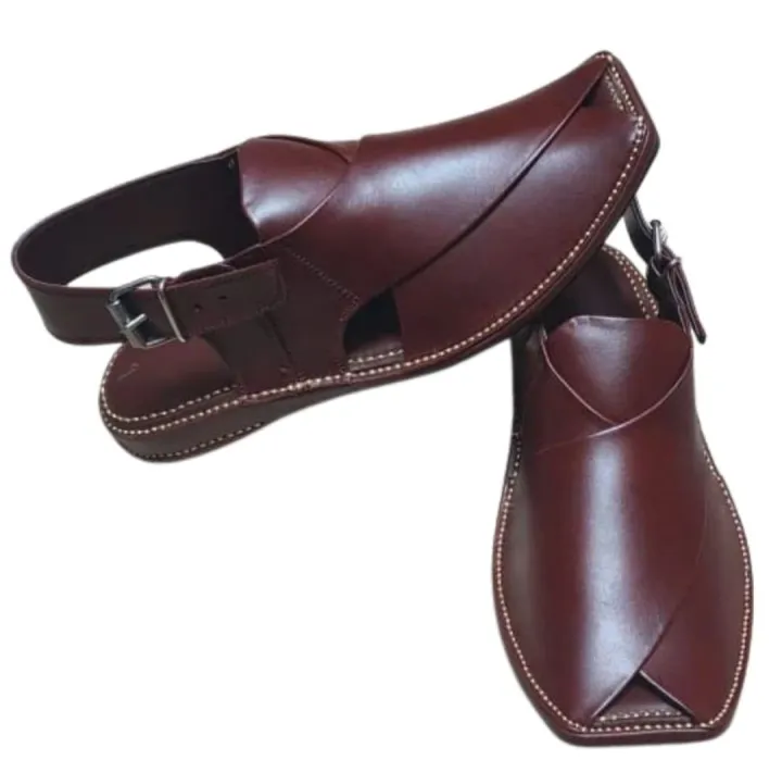 MAROON%20HANDMADE%20PESHAWARI%20ZARDARI%20ORIGINAL%20LEATHER%20PESHAWARI%20CHAPPAL%20-%20Image%202