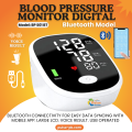 Digital Blood Pressure Monitor with Voice Function - Automatic BP Machine for Upper Arm, Large LCD Display, Bluetooth, and USB Power Supply. 