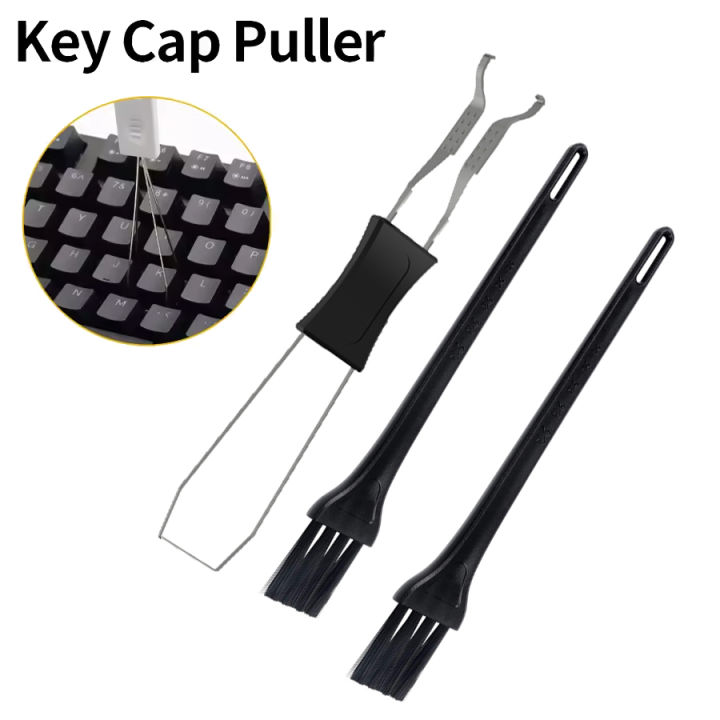 Universal Keyboard Key Cap Puller 2 In 1 Keycap Puller for Mechanical Keyboard Removal Tool with 2 Pcs Keyboard Cleaning Brush