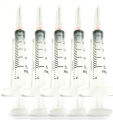 Pack of 5-syringe and needle for refill ink or other liquid. 