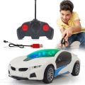 Remote Control Car Chargeable 3D Remote Control Lighting Famous Car Remote Car for Kids 4 Function Racing Car (3+ Years, White). 