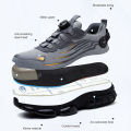 Rotating Button New Safety Shoes Men Anti-smash Anti-puncture Work Shoes Fashion Men Sport Shoes Security Protective Boots Men.