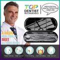 Dental Tools To Remove Plaque and Tartar, Professional Teeth Cleaning Tools, Stainless Steel Dental Hygiene Oral Care Kit with Plaque Remover, Tartar Scraper, Tooth Scaler, Dental Pick - with Case. 