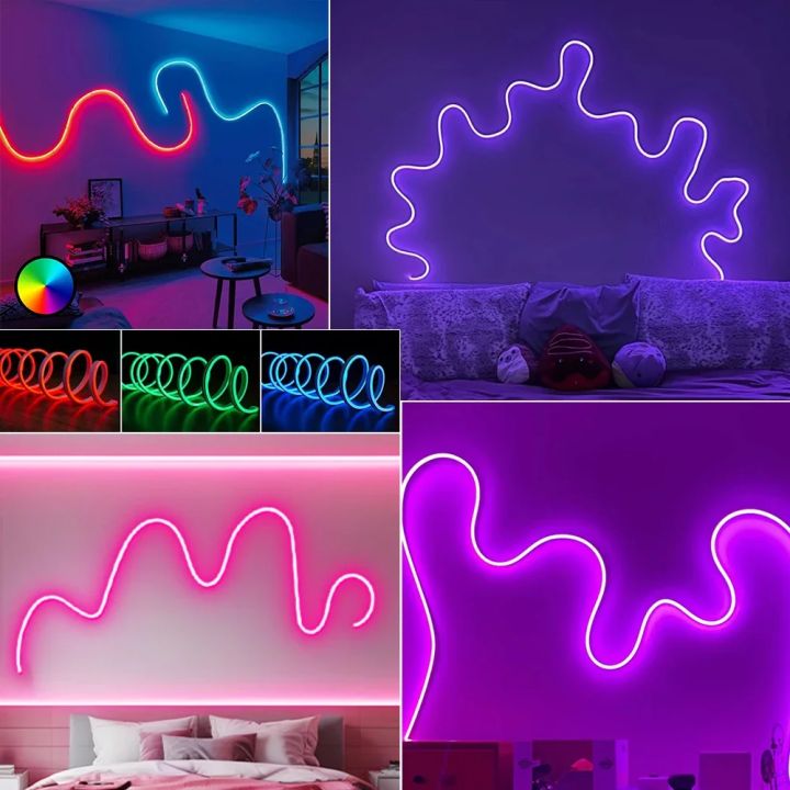 USB%205V%20RGB%20Neon%20LED%20Strip%20Lights%205M%20Bluetooth%20Smart%20Control%20Flexible%20Tape%20for%20Ambient%20Lighting%20-%20Image%202